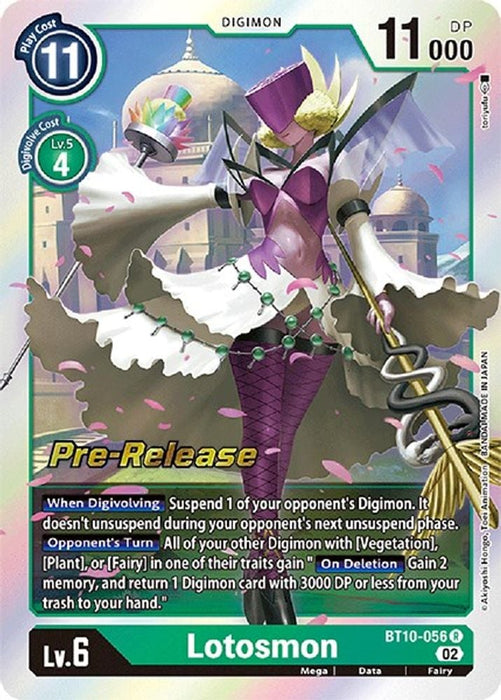 Lotosmon (#BT10-056 R) (Xros Encounter Pre-Release Cards) Near Mint Foil