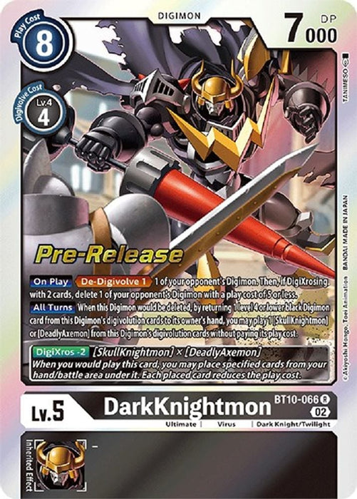 DarkKnightmon (#BT10-066 R) (Xros Encounter Pre-Release Cards) Near Mint Foil