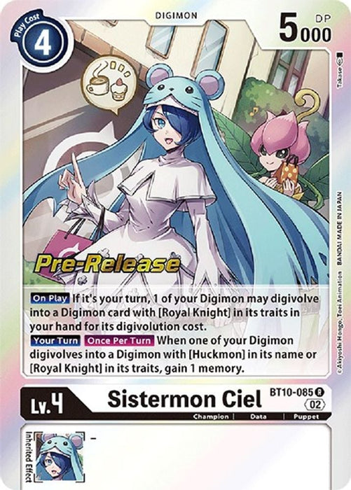Sistermon Ciel (#BT10-085 R) (Xros Encounter Pre-Release Cards) Near Mint Foil