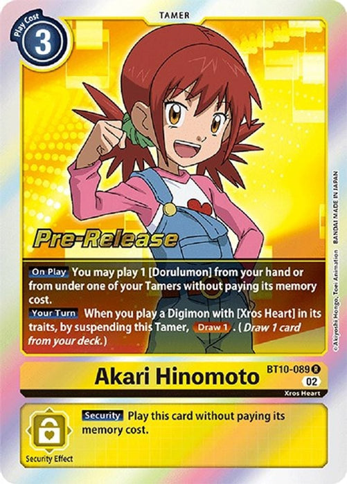 Akari Hinomoto (#BT10-089 R) (Xros Encounter Pre-Release Cards) Near Mint Foil