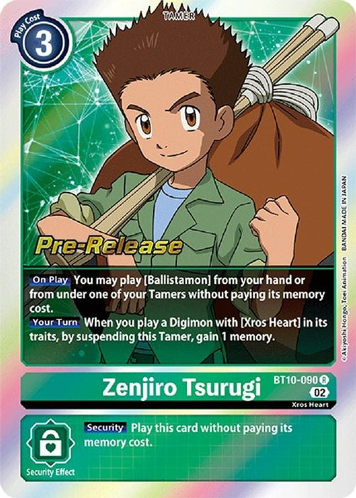 Zenjiro Tsurugi (#BT10-090 R) (Xros Encounter Pre-Release Cards) Near Mint Foil
