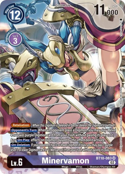 Minervamon (Alternate Art) (#BT10-083 SR) (Xros Encounter) Near Mint Foil