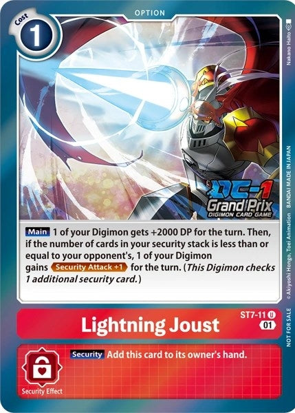 Image for Lightning Joust (DC-1 2022 Stamped) (ST7-11 U) - Digimon Card Game
