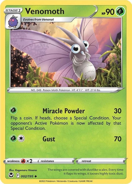 Venomoth (#002/195) (SWSH12: Silver Tempest)