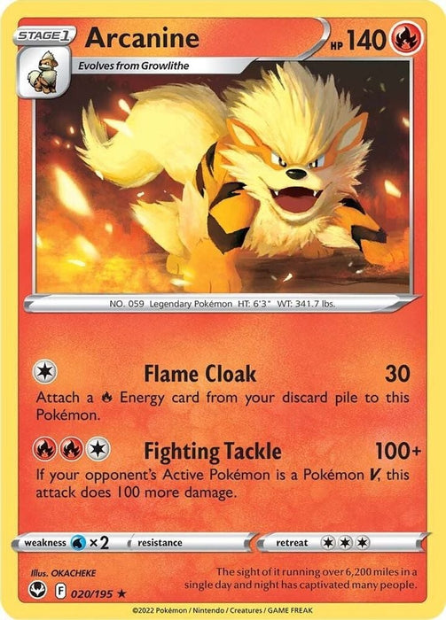 Arcanine (#020/195) (SWSH12: Silver Tempest)