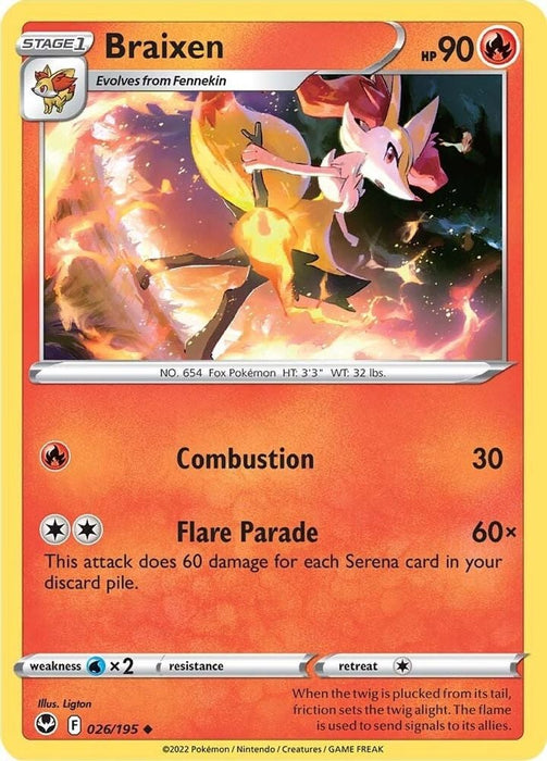 Braixen (#026/195) (SWSH12: Silver Tempest)