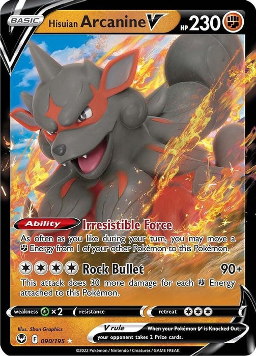 Hisuian Arcanine V (#090/195) (SWSH12: Silver Tempest)