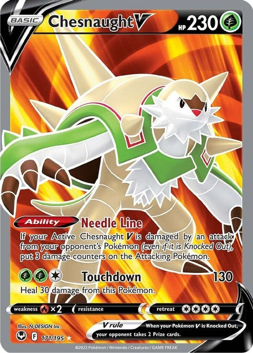 Chesnaught V (Full Art) (#171/195) (SWSH12: Silver Tempest)