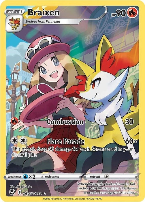 Braixen (#TG01/TG30) (SWSH12: Silver Tempest Trainer Gallery)