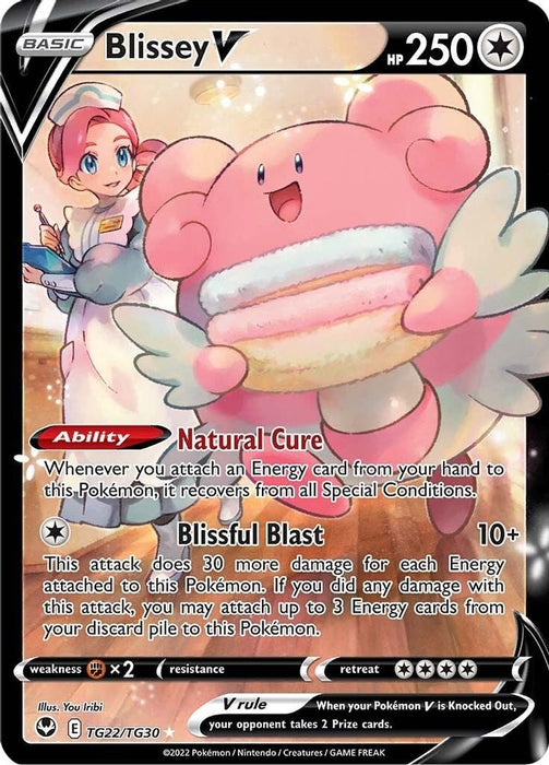 Blissey V (#TG22/TG30) (SWSH12: Silver Tempest Trainer Gallery) Near Mint Holofoil