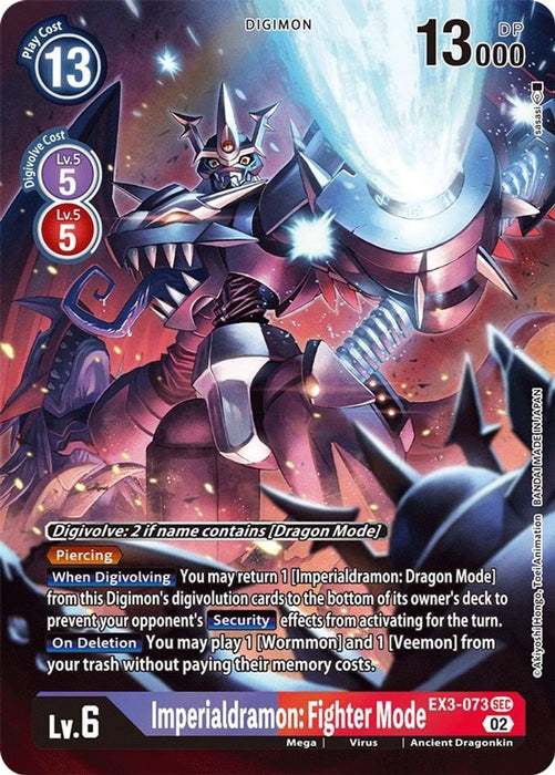 Imperialdramon Fighter Mode Alternate Art (#EX3-073 SEC) (Draconic Roar) Near Mint Foil