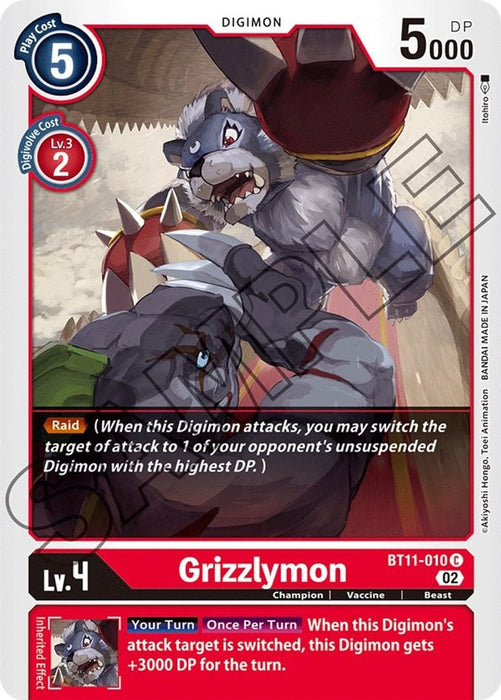 Grizzlymon (#BT11-010 C) (Dimensional Phase) Near Mint