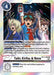Image for Taiki, Kiriha, & Nene (BT11-095 R) - Digimon Card Game