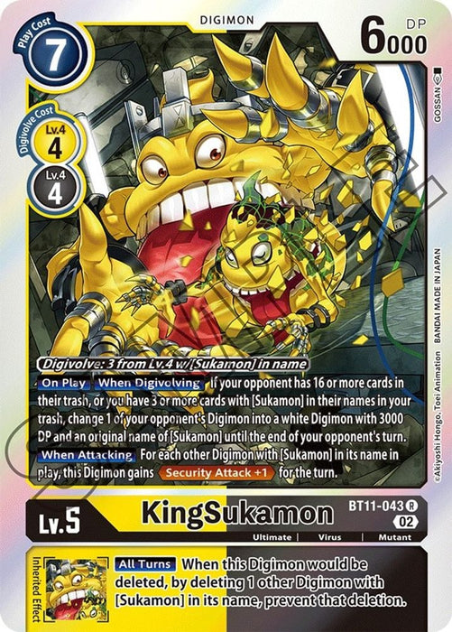 KingSukamon (#BT11-043 R) (Dimensional Phase) Near Mint Foil
