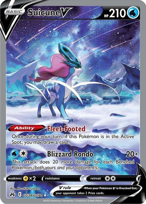 Suicune V (#GG38/GG70) (SWSH: Crown Zenith: Galarian Gallery) Near Mint Holofoil