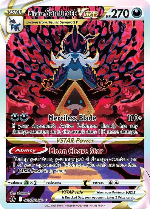 Hisuian Samurott VSTAR (#GG52/GG70) (SWSH: Crown Zenith: Galarian Gallery) Near Mint Holofoil