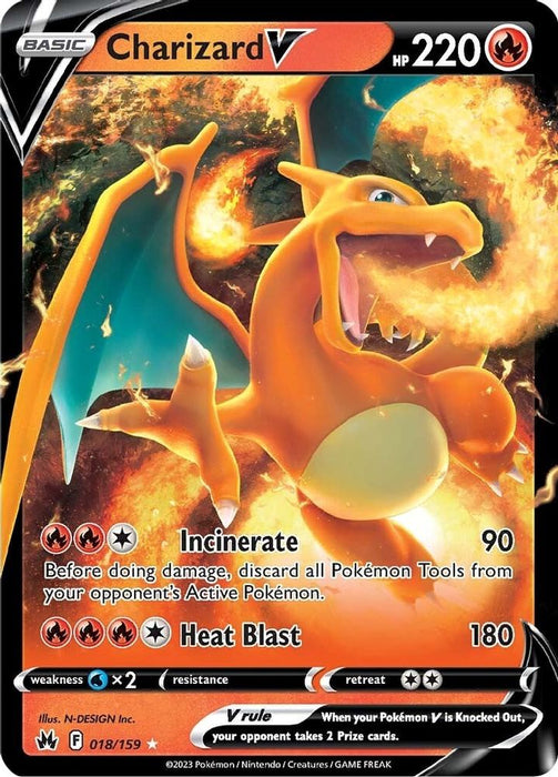 Charizard V (#018/159) (SWSH: Crown Zenith) Near Mint Holofoil