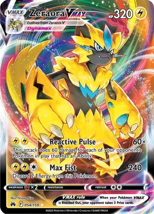 Zeraora VMAX (#054/159) (SWSH: Crown Zenith) Near Mint Holofoil