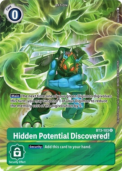 Image for Hidden Potential Discovered! (Alternate Art) (BT3-103 U) - Digimon Card Game