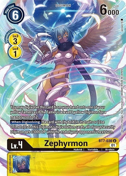 Image for Zephyrmon (Alternate Art) (BT7-036 U) - Digimon Card Game