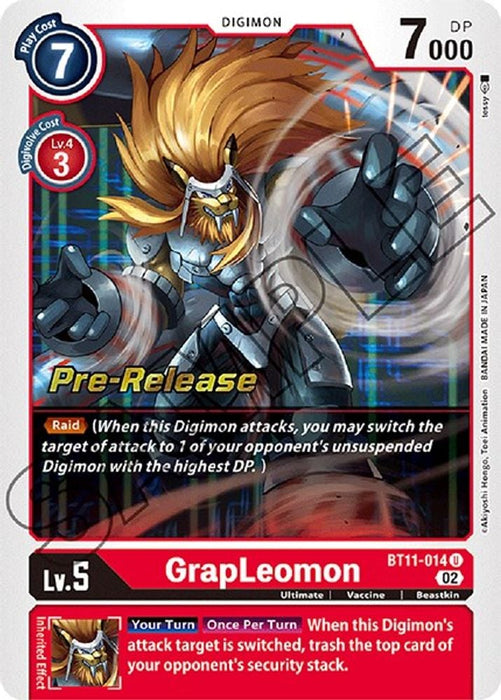 GrapLeomon (#BT11-014 U) (Dimensional Phase Pre-Release Cards) Near Mint Foil