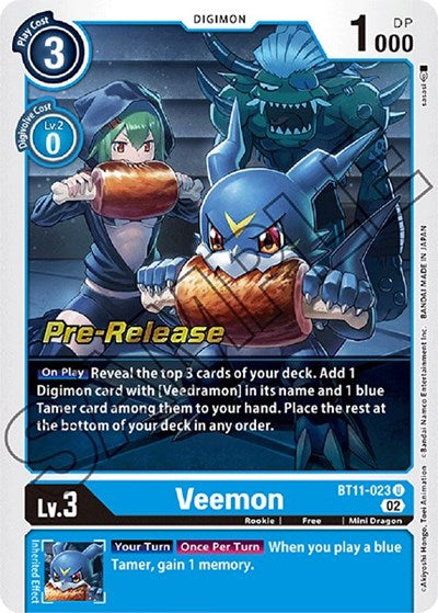 Veemon (#BT11-023 U) (Dimensional Phase Pre-Release Cards)