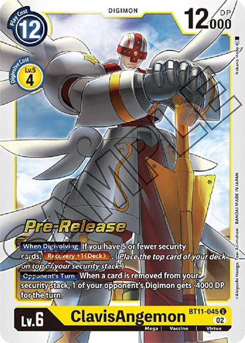 ClavisAngemon (#BT11-045 U) (Dimensional Phase Pre-Release Cards) Near Mint Foil