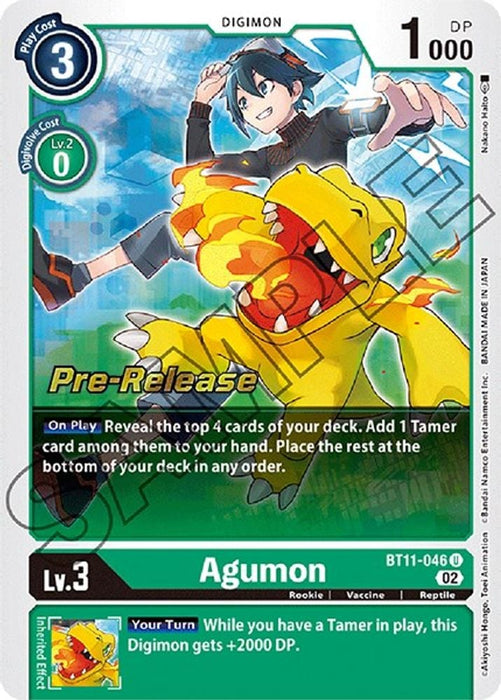 Agumon (#BT11-046 U) (Dimensional Phase Pre-Release Cards) Near Mint Foil