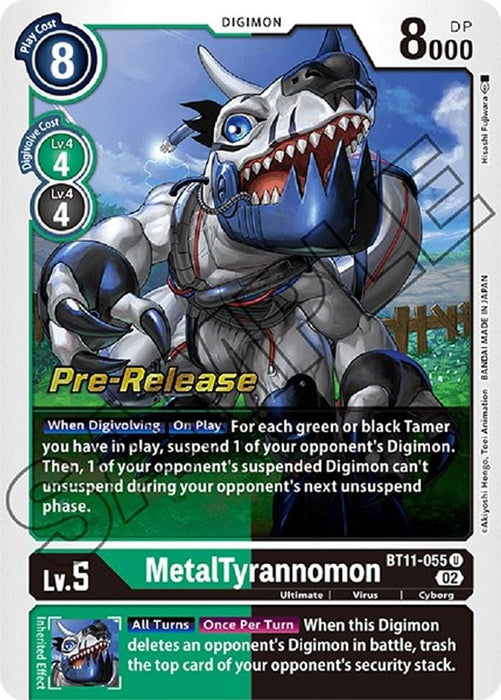 MetalTyrannomon (#BT11-055 U) (Dimensional Phase Pre-Release Cards) Near Mint Foil