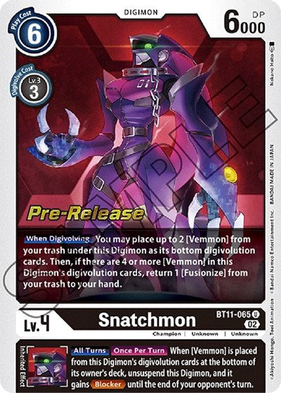 Snatchmon (#BT11-065 U) (Dimensional Phase Pre-Release Cards)