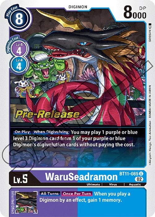 WaruSeadramon (#BT11-085 U) (Dimensional Phase Pre-Release Cards) Near Mint Foil