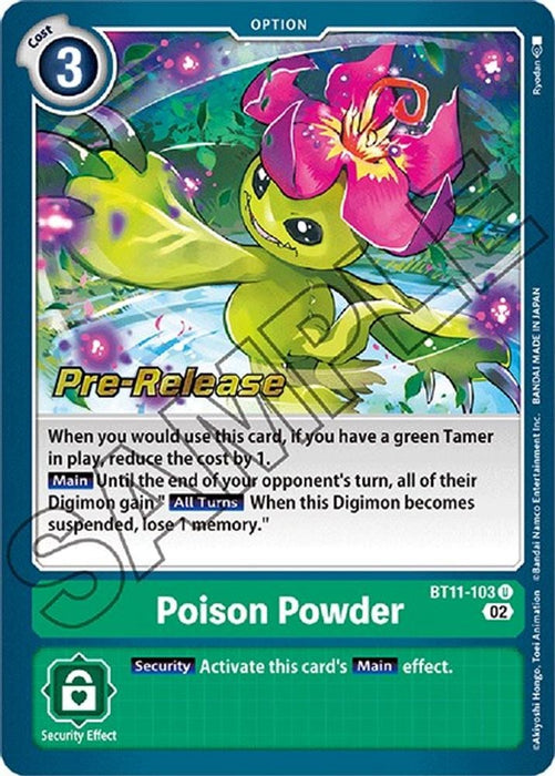 Poison Powder (#BT11-103 U) (Dimensional Phase Pre-Release Cards) Near Mint Foil