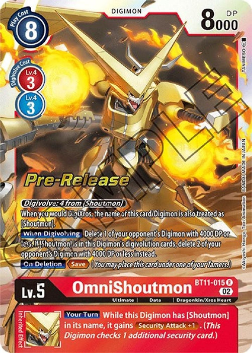 OmniShoutmon (#BT11-015 R) (Dimensional Phase Pre-Release Cards) Near Mint Foil