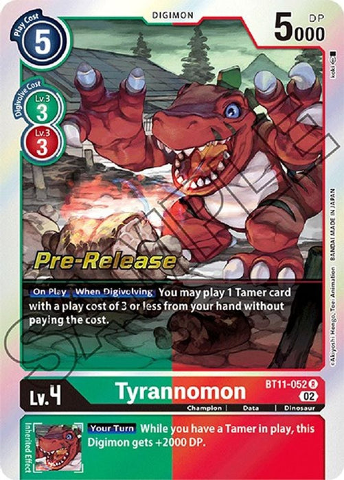 Tyrannomon (#BT11-052 R) (Dimensional Phase Pre-Release Cards) Near Mint Foil