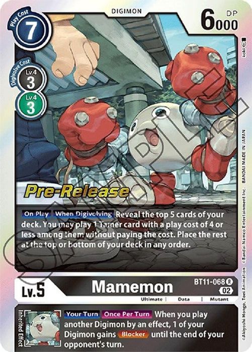 Mamemon (#BT11-068 R) (Dimensional Phase Pre-Release Cards) Near Mint Foil