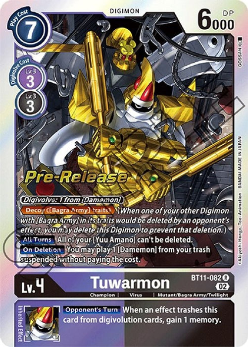 Tuwarmon (#BT11-082 R) (Dimensional Phase Pre-Release Cards) Near Mint Foil