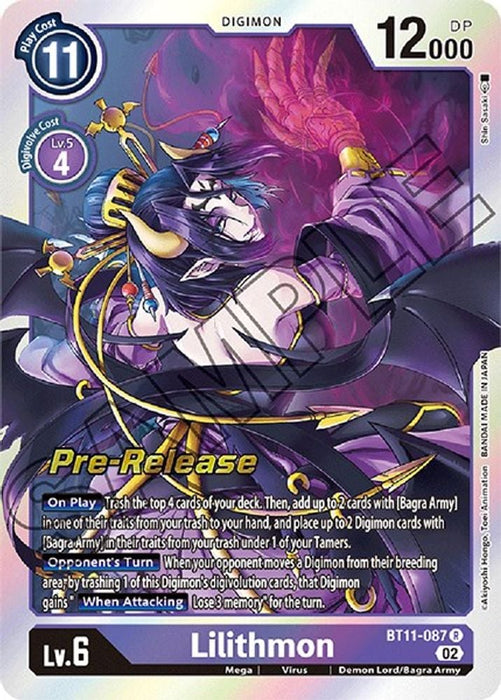Lilithmon (#BT11-087 R) (Dimensional Phase Pre-Release Cards) Near Mint Foil