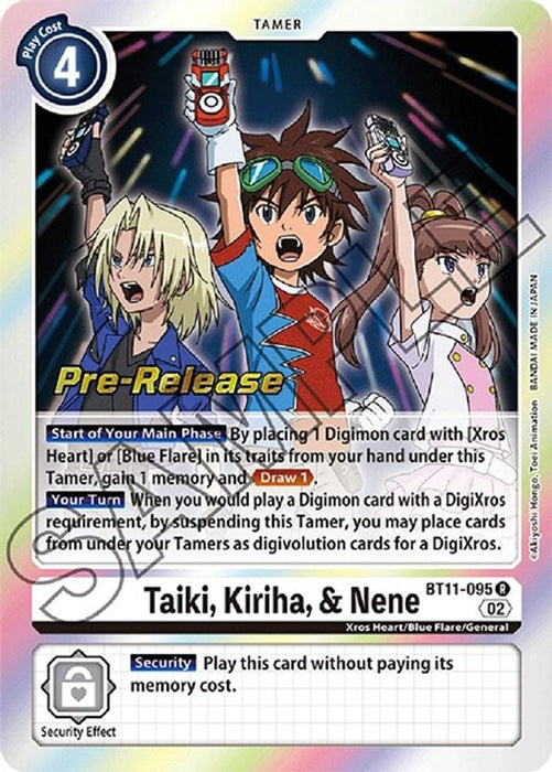 Taiki, Kiriha, & Nene (#BT11-095 R) (Dimensional Phase Pre-Release Cards) Near Mint Foil