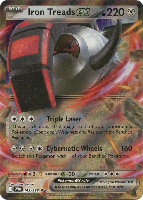 Iron Treads ex 143 198 (#143/198) (SV01: Scarlet & Violet Base Set) Near Mint Holofoil