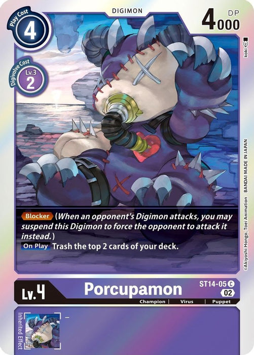 Porcupamon (#ST14-05 C) (Starter Deck 14: Beelzemon Advanced Deck Set) Near Mint Foil
