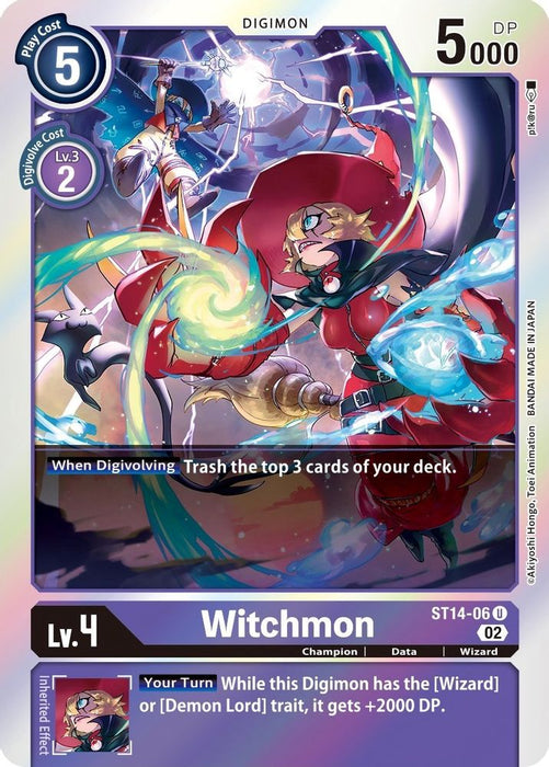 Witchmon (#ST14-06 U) (Starter Deck 14: Beelzemon Advanced Deck Set) Near Mint Foil