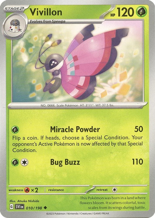 Vivillon (#010/198) (SV01: Scarlet & Violet Base Set) Near Mint Reverse Holofoil