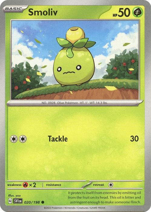 Image for Smoliv (020/198) [SV01: Scarlet & Violet Base Set] - Pokemon