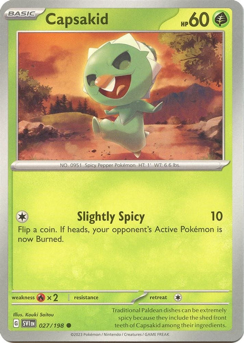 Capsakid 027 198 (#027/198) (SV01: Scarlet & Violet Base Set) Near Mint Reverse Holofoil