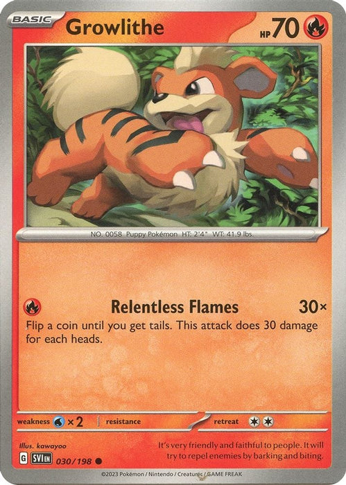 Growlithe 030 198 (#030/198) (SV01: Scarlet & Violet Base Set) Near Mint Reverse Holofoil