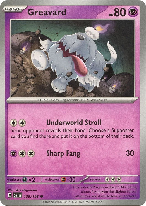 Greavard 105 198 (#105/198) (SV01: Scarlet & Violet Base Set) Near Mint Reverse Holofoil