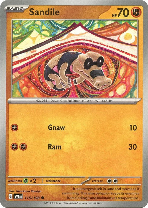 Sandile 115 198 (#115/198) (SV01: Scarlet & Violet Base Set) Near Mint Reverse Holofoil