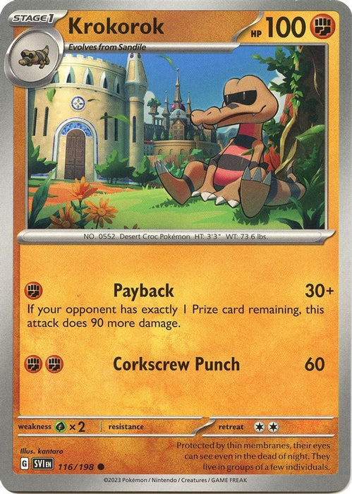 Krokorok (#116/198) (SV01: Scarlet & Violet Base Set) Near Mint Reverse Holofoil