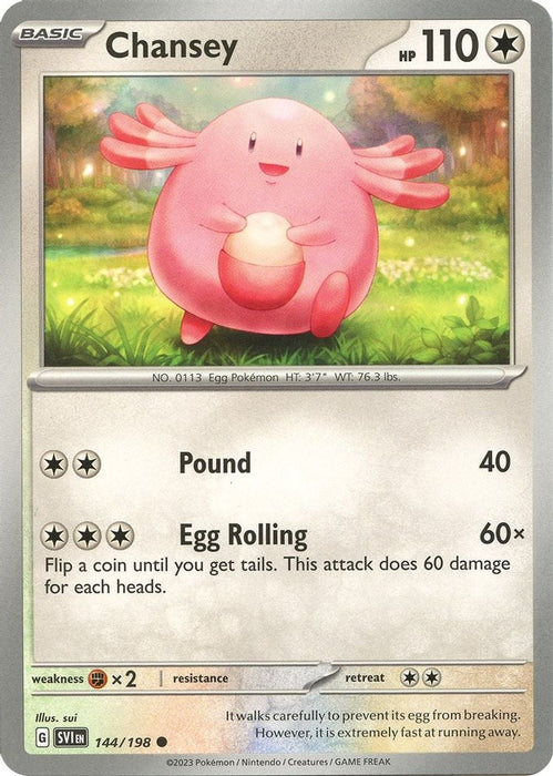 Chansey (#144/198) (SV01: Scarlet & Violet Base Set) Near Mint Reverse Holofoil