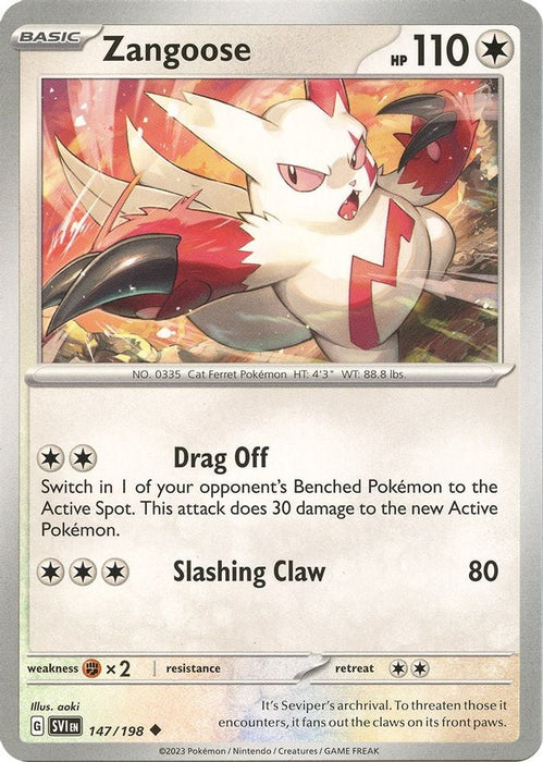 Zangoose 147 198 (#147/198) (SV01: Scarlet & Violet Base Set) Near Mint Reverse Holofoil